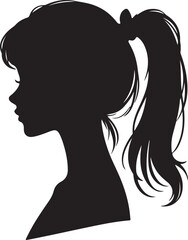 Elegant Woman Silhouette Profile in Circle Design – Black and White Vector Illustration

A minimalist and elegant black and white silhouette illustration of a woman’s side profile with flowing hair in