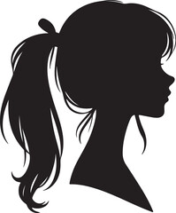 Elegant Woman Silhouette Profile in Circle Design – Black and White Vector Illustration

A minimalist and elegant black and white silhouette illustration of a woman’s side profile with flowing hair in