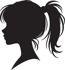 Elegant Woman Silhouette Profile in Circle Design – Black and White Vector Illustration

A minimalist and elegant black and white silhouette illustration of a woman’s side profile with flowing hair in