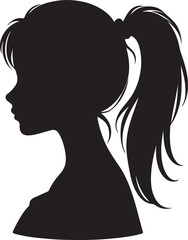 Elegant Woman Silhouette Profile in Circle Design – Black and White Vector Illustration

A minimalist and elegant black and white silhouette illustration of a woman’s side profile with flowing hair in