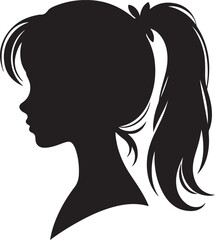 Elegant Woman Silhouette Profile in Circle Design – Black and White Vector Illustration

A minimalist and elegant black and white silhouette illustration of a woman’s side profile with flowing hair in