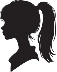 Elegant Woman Silhouette Profile in Circle Design – Black and White Vector Illustration

A minimalist and elegant black and white silhouette illustration of a woman’s side profile with flowing hair in