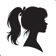 Elegant Woman Silhouette Profile in Circle Design – Black and White Vector Illustration

A minimalist and elegant black and white silhouette illustration of a woman’s side profile with flowing hair in