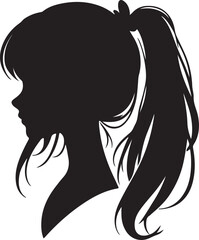 Elegant Woman Silhouette Profile in Circle Design – Black and White Vector Illustration

A minimalist and elegant black and white silhouette illustration of a woman’s side profile with flowing hair in