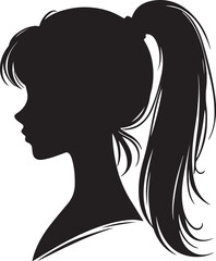 Elegant Woman Silhouette Profile in Circle Design – Black and White Vector Illustration

A minimalist and elegant black and white silhouette illustration of a woman’s side profile with flowing hair in