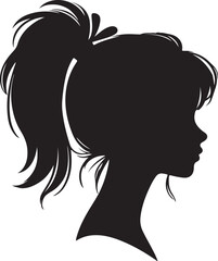 Elegant Woman Silhouette Profile in Circle Design – Black and White Vector Illustration

A minimalist and elegant black and white silhouette illustration of a woman’s side profile with flowing hair in
