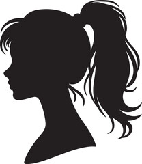 Elegant Woman Silhouette Profile in Circle Design – Black and White Vector Illustration

A minimalist and elegant black and white silhouette illustration of a woman’s side profile with flowing hair in