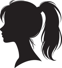 Elegant Woman Silhouette Profile in Circle Design – Black and White Vector Illustration

A minimalist and elegant black and white silhouette illustration of a woman’s side profile with flowing hair in