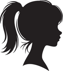 Elegant Woman Silhouette Profile in Circle Design – Black and White Vector Illustration

A minimalist and elegant black and white silhouette illustration of a woman’s side profile with flowing hair in