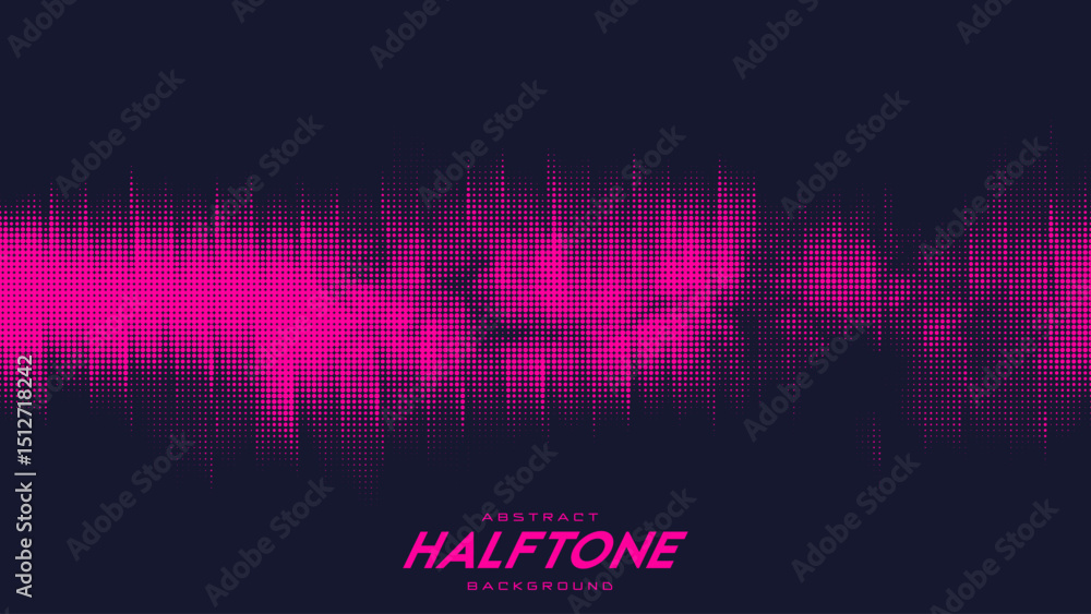Aufkleber abstract vector torn red halftone sound wave. scrathed dotted texture element.