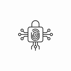 finger print lock icon sign vector