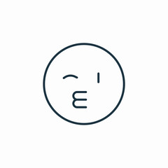 wink kiss emoji icon sign vector