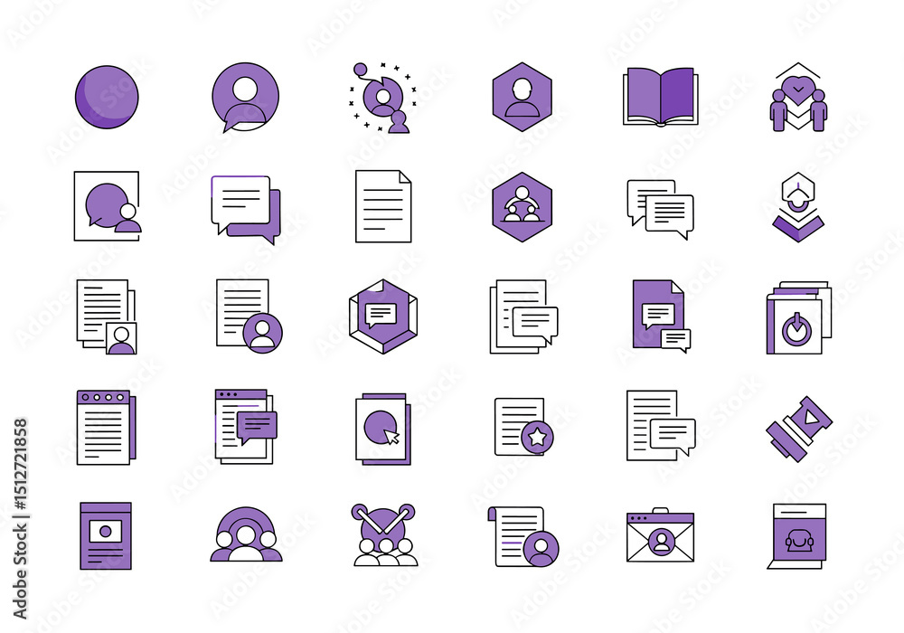 Poster assorted icon collection: a minimalist assortment of diverse icons with each symbol representing a s