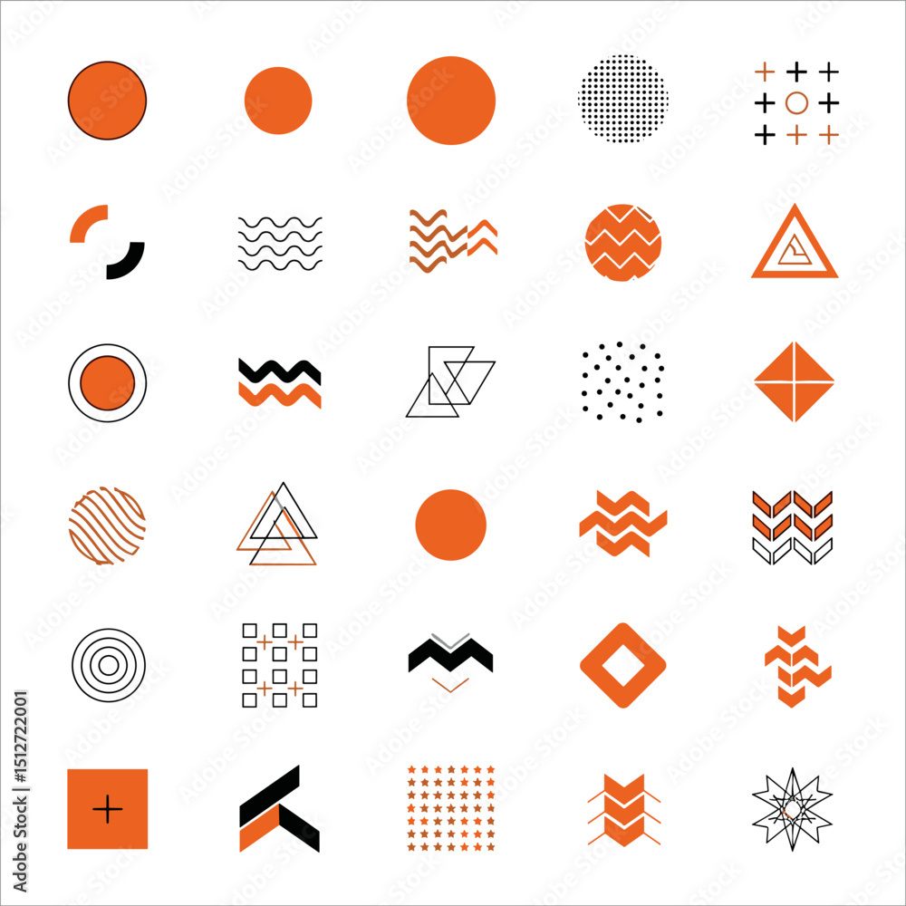 Poster geometric harmony: a visually captivating arrangement of abstract shapes and patterns in a graphic d