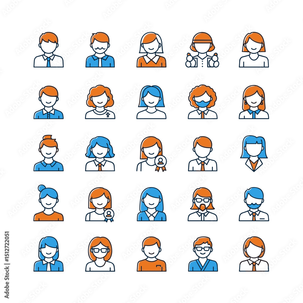Poster avatar icon collection: a comprehensive collection of user avatars, showcasing a variety of personal