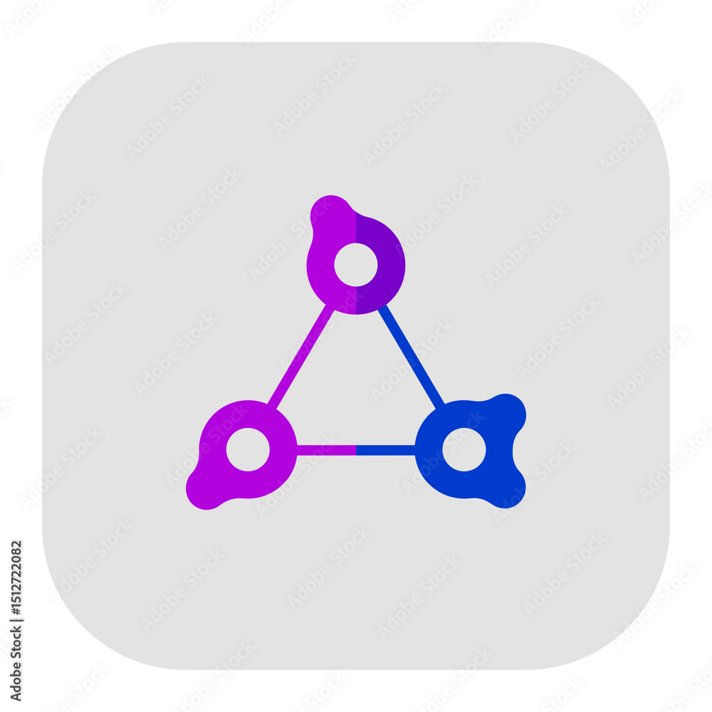 Poster abstract network connection: a stylized illustration depicting a network connection, using a triangu