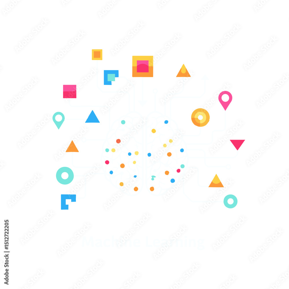 Poster abstract geometric shapes: a dynamic array of geometric shapes in vibrant colors. expressing balance
