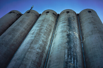Architecture of old grain silos
