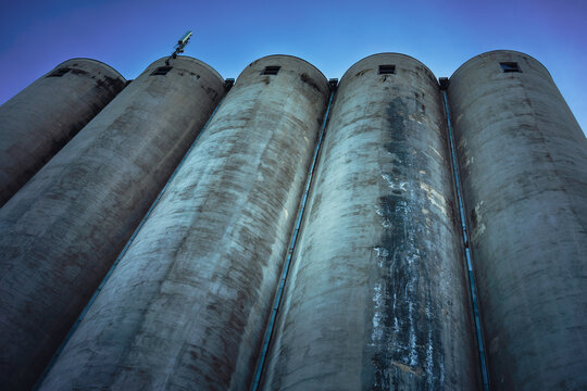 Architecture of old grain silos