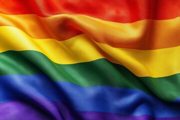 Vibrant rainbow pride flag waves symbolizing diversity and inclusion