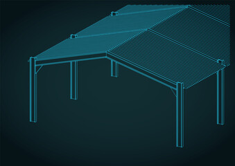 Steel industrial shelter shed blueprint