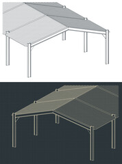 Steel industrial shelter shed blueprints