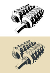 Two shaft shredder blades illustrations
