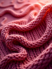 Pink knitted fabric