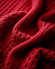 red knitted fabric