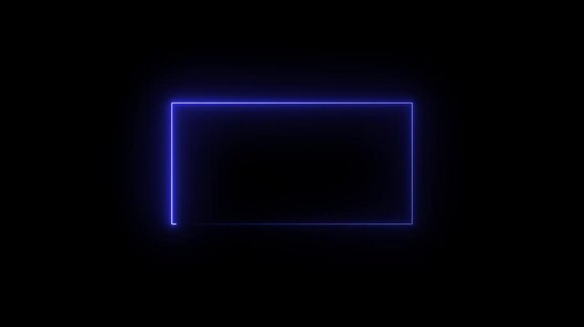 Neon rectangle frame animation Abstract glowing neon rectangle border frame Animation of glowing neon rectangles abstract background.4k video resolution Animation   - Powered by Adobe