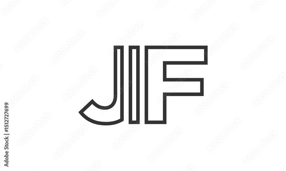 Fototapete jif logo design template with strong and modern bold text. initial based vector logotype featuring s