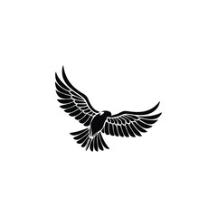  Black Eagle Silhouette – Minimal Vector Graphic