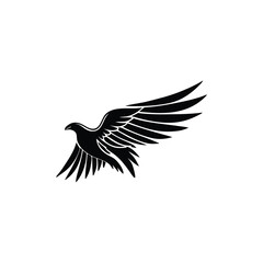Obraz premium Black Eagle Silhouette – Minimal Vector Graphic