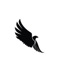 Obraz premium Black Eagle Silhouette – Minimal Vector Graphic