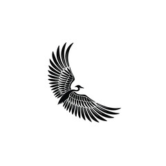  Black Eagle Silhouette – Minimal Vector Graphic