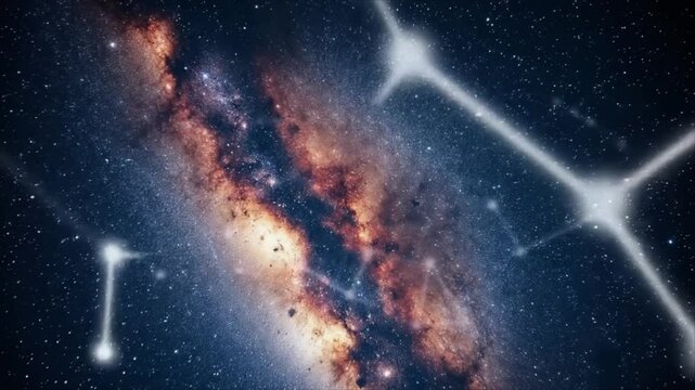 Stunning galaxy with stars and cosmic elements in dark space  