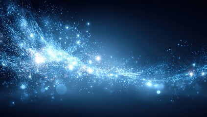 Abstract Blue Glowing Particle Background
