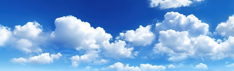 Beautiful Blue Sky With Fluffy White Clouds