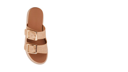 Stylish open-toe sandal with dual buckle design perfect for summer occasions and casual outings