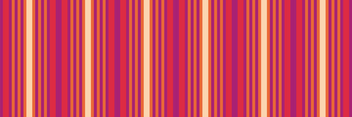 Folklore pattern vertical fabric, kingdom background lines stripe. Craft texture seamless textile vector in pink and orange colors.
