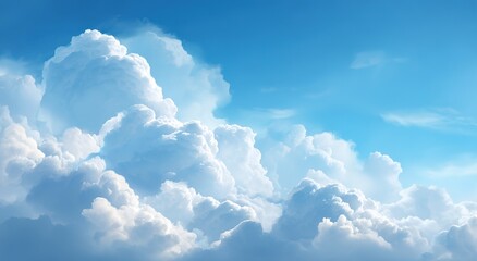 Vast Blue Sky With Fluffy White Clouds