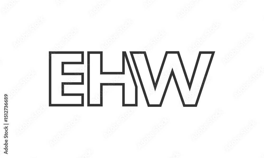 Poster ehw logo design template with strong and modern bold text. initial based vector logotype featuring s
