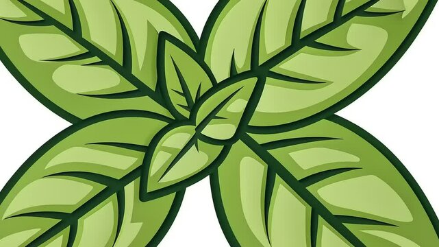 Vibrant Basil Leaves Illustration: Fresh Herb for Culinary and Design Projects