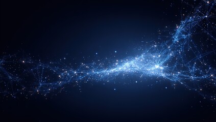 Abstract Glowing Blue Particle Stream