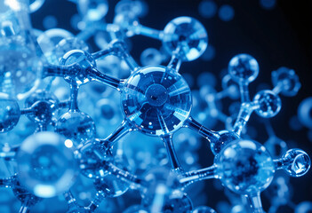 Futuristic Chemical Bonds: Close-Up of Atomic Connections in a Lab Setting