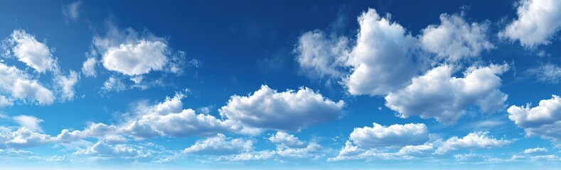 Naklejka premium Beautiful Blue Sky With Fluffy Clouds