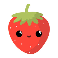 Cute Strawberry Kawaii Illustration