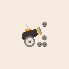 Cannon icon flat vector design.