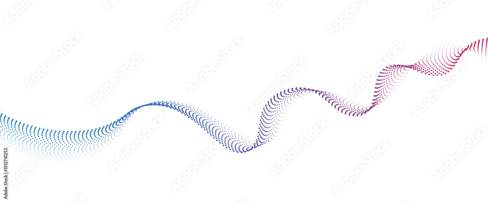 Poster Flowing Dot Wave halftone gradient pattern on transparent background