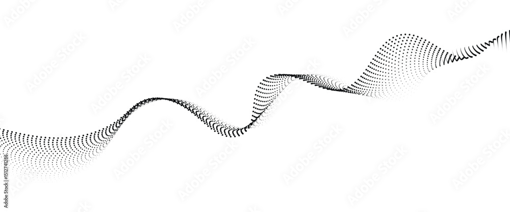 Aufkleber Flowing Dot Wave halftone gradient pattern on transparent background